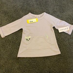 Toddlers pull over cat sweatshirt with pockets